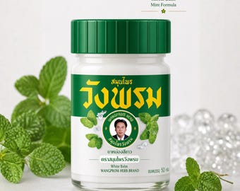 Wangprom White Herbal Balm Hot Formula Thai Balm Warming Balm Strong Herbal Balm Massage Balm Natural Thai Ointment 50g
