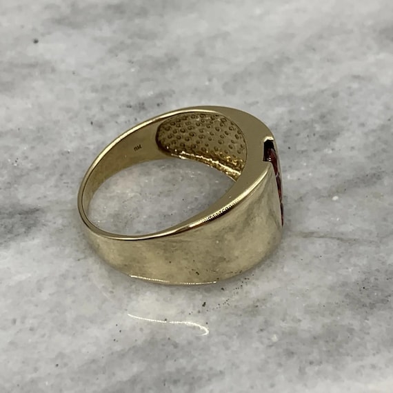 9ct Gold Ruby Ring Trilogy Channel Set Statement … - image 9