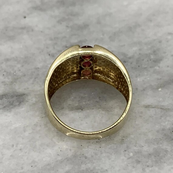 9ct Gold Ruby Ring Trilogy Channel Set Statement … - image 8