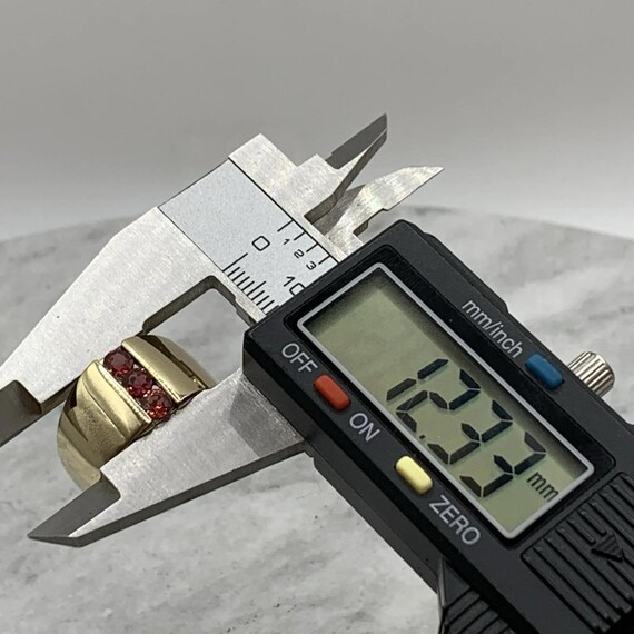 9ct Gold Ruby Ring Trilogy Channel Set Statement … - image 13