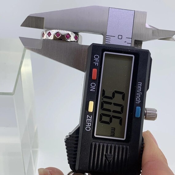 Ruby Five Stone Square Flush Set Ring 9ct 9K Whit… - image 10