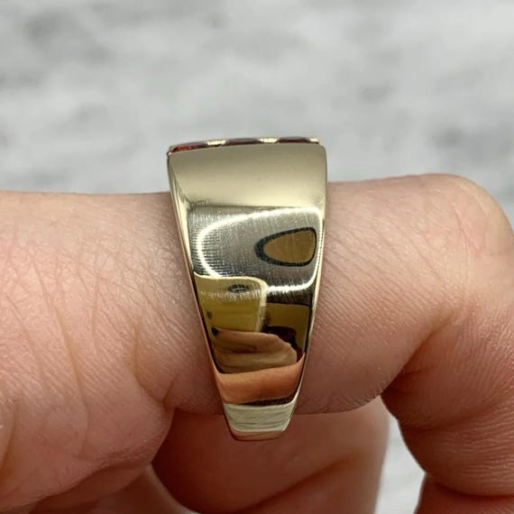 9ct Gold Ruby Ring Trilogy Channel Set Statement … - image 3