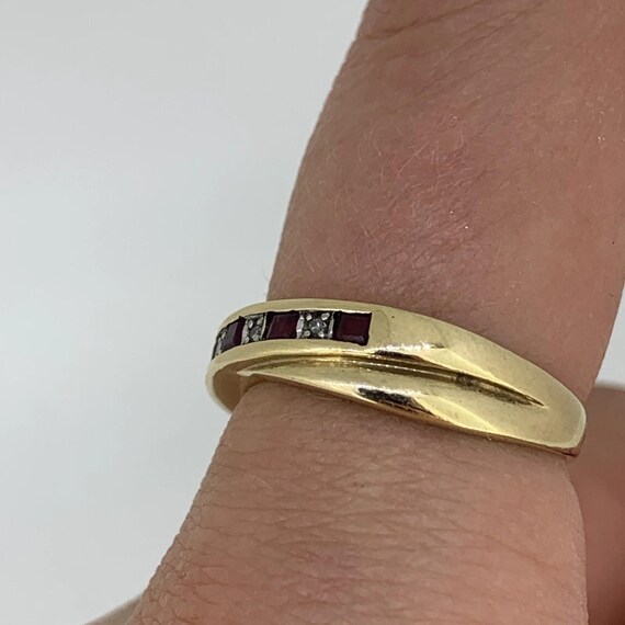 Ruby & Diamond Channel Set Crossover Ring 9ct 9k … - image 8