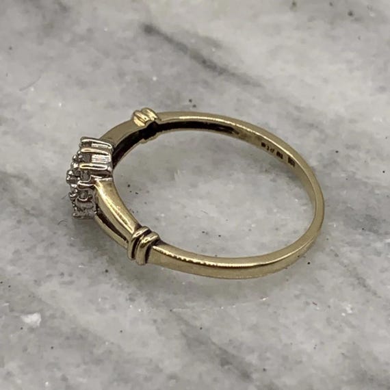 Diamond Cluster Split Shoulder Ring 9ct 375 Yello… - image 7