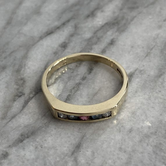 Ruby, Aquamarine & Diamond Channel Set Band Ring … - image 7