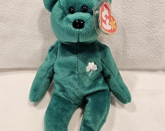 TY ビーニーベイビー エリンベア アイリッシュグリーンベア ホワイト