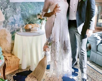 Wedding Broom for Bride and Groom Jumping Broom Jumping the Broom Gift for Wedding Handfasting Gift Jump Broom for Wedding Ceremony Ritual