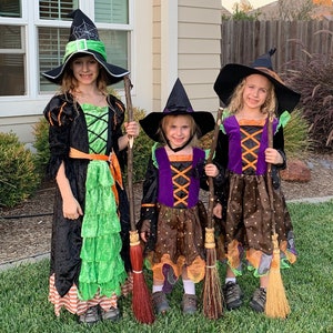 Small Witch&#39;s Broom in your choice of Natural, Black, Rust or Mixed Broomcorn - Kids Broom - Miniature Witch&#39;s Broom