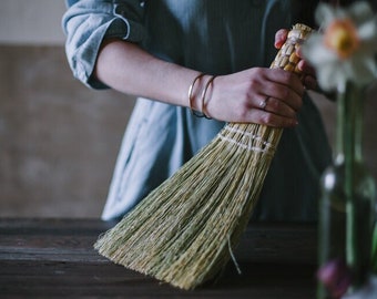 Whisk Broom in your choice of Natural, Black, Rust or Mixed Broomcorn - Traditional Shaker Style Hand Broom
