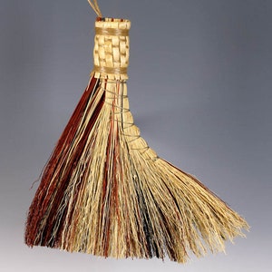 Turkey Wing Broom in your choice of Natural, Black, Rust or Mixed Broomcorn Hand Broom Traditional Shaker Style Broom image 9