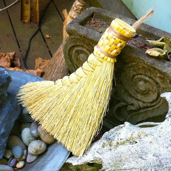 Turkey Wing Broom in your choice of Natural, Black, Rust or Mixed Broomcorn - Hand Broom - Traditional Shaker Style Broom