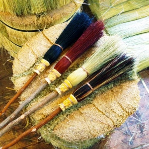 Miniature Witch's Besom Broom: Quaint Door Décor for Home Protection. Handmade besom fully functional, altar broom. image 3