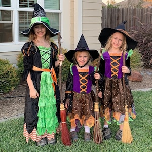 Child Size Witch Besom in your choice of Natural, Black, Rust or Mixed Broomcorn Kids Broom Miniature Witch's Broom image 1