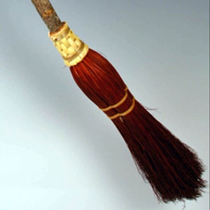 Besom Witch Broom Broomsticks Hexenbesen in your choice of Natural, Black, Rust or Mixed Broomcorn Red