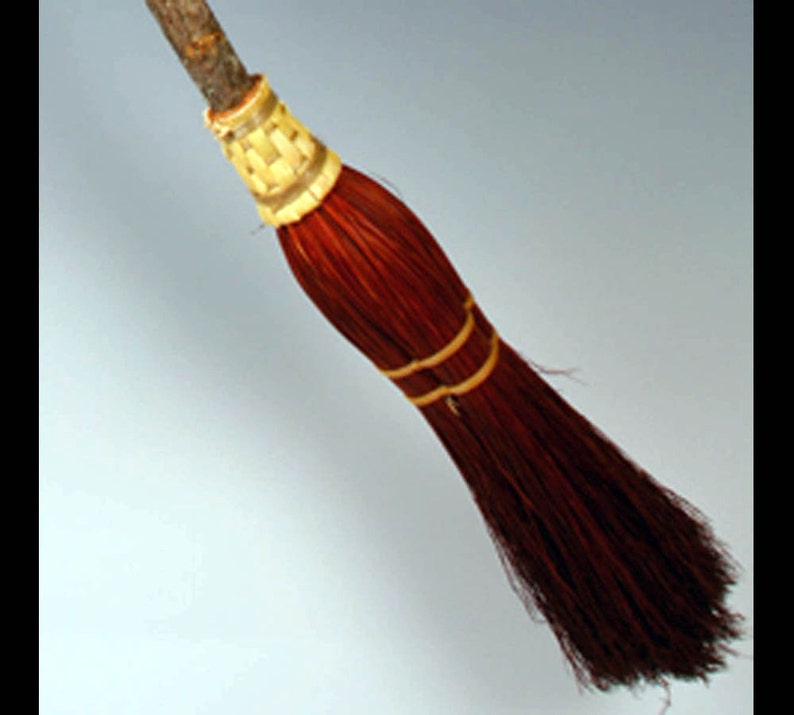 Besom Witch Broom Broomsticks Hexenbesen in your choice of Natural, Black, Rust or Mixed Broomcorn Red