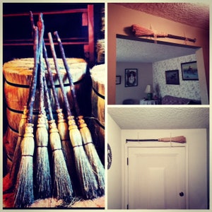 Miniature Witch's Besom Broom: Quaint Door Décor for Home Protection. Handmade besom fully functional, altar broom.