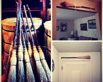 Miniature Witch's Besom Broom: Quaint Door Décor for Home Protection. Handmade besom fully functional, altar broom.