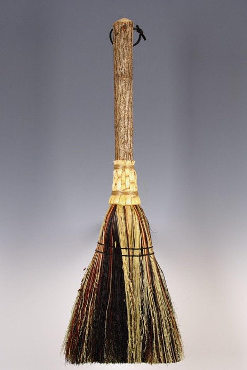 Fireplace Broom in your choice of Natural Hearth Broom Rust or Mixed Broomcorn Black