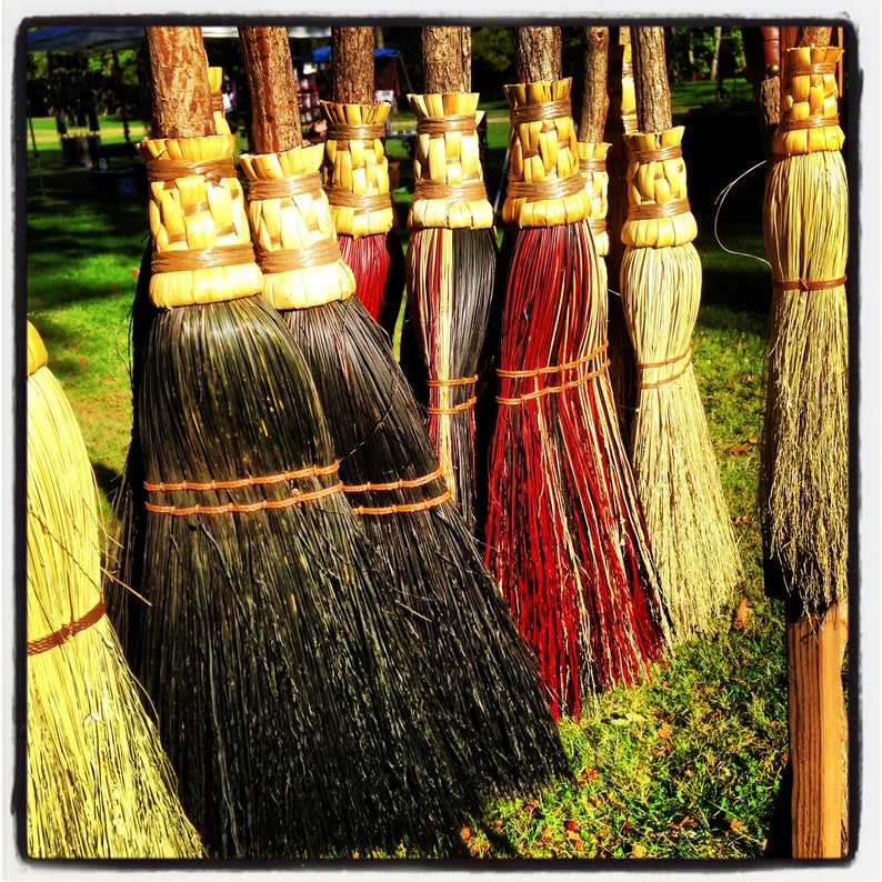 Carved Hearth Broom with Tree Spirit Carving on a Natural Wood Etsy