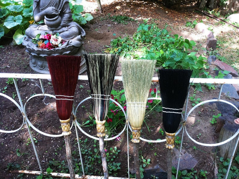 Small Wedding Broom, Jumping Broom in your choice of Natural, Black, Rust or Mixed Broomcorn Broom Jumping & Hand fasting Broom image 3