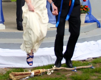 Unique Handcrafted Wedding Besom for Symbolic Jumping Broom Ritual, Customizable - Made in Oregon with Sustainable Materials