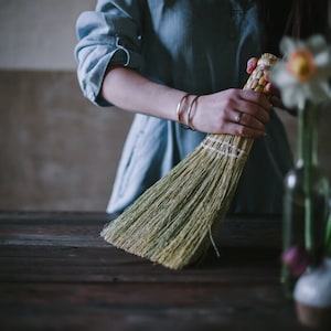 Whisk Broom in your choice of Natural, Black, Rust or Mixed Broomcorn - Hand Broom - Table Brush - Sweeper