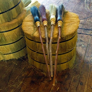 Miniature Witch's Besom Broom: Quaint Door Décor for Home Protection. Handmade besom fully functional, altar broom. image 6