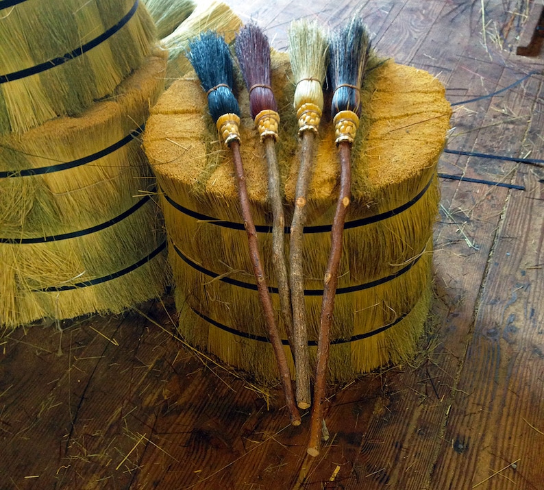 Miniature Witch's Besom Broom: Quaint Door Décor for Home Protection. Handmade besom fully functional, altar broom. image 6