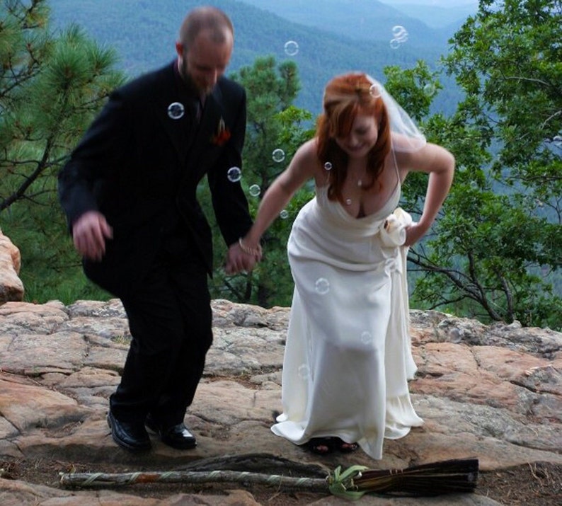 Rustic Wedding Broom, Jumping Broom in your choice of Natural, Black, Rust or Mixed Broomcorn Bridal Shower Gift image 1