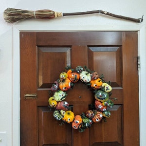 Miniature Witch's Besom Broom: Quaint Door Décor for Home Protection. Handmade besom fully functional, altar broom. image 2