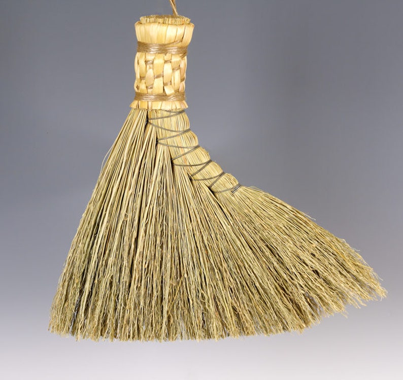 Turkey Wing Broom in your choice of Natural, Black, Rust or Mixed Broomcorn Hand Broom Traditional Shaker Style Broom image 10