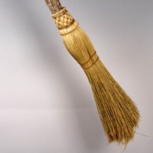 Adult Size Besom Broom for Witches Ceremonial Broomstick Witchy Aestetic Halloween Decor Magical Broomsticks for Witches Crooked Round Broom Yellow