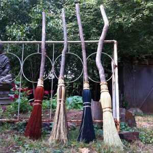 Adult Size Witch&#39;s Broom: Enhance Your Magical Rituals and Fly in Style! Customizable Magic Besom in 4 color choices!