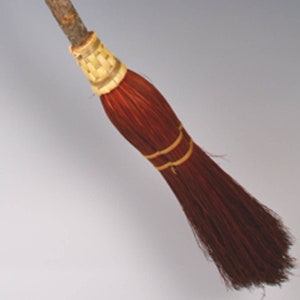 Child Size Witch Besom in your choice of Natural, Black, Rust or Mixed Broomcorn Kids Broom Miniature Witch's Broom Rust
