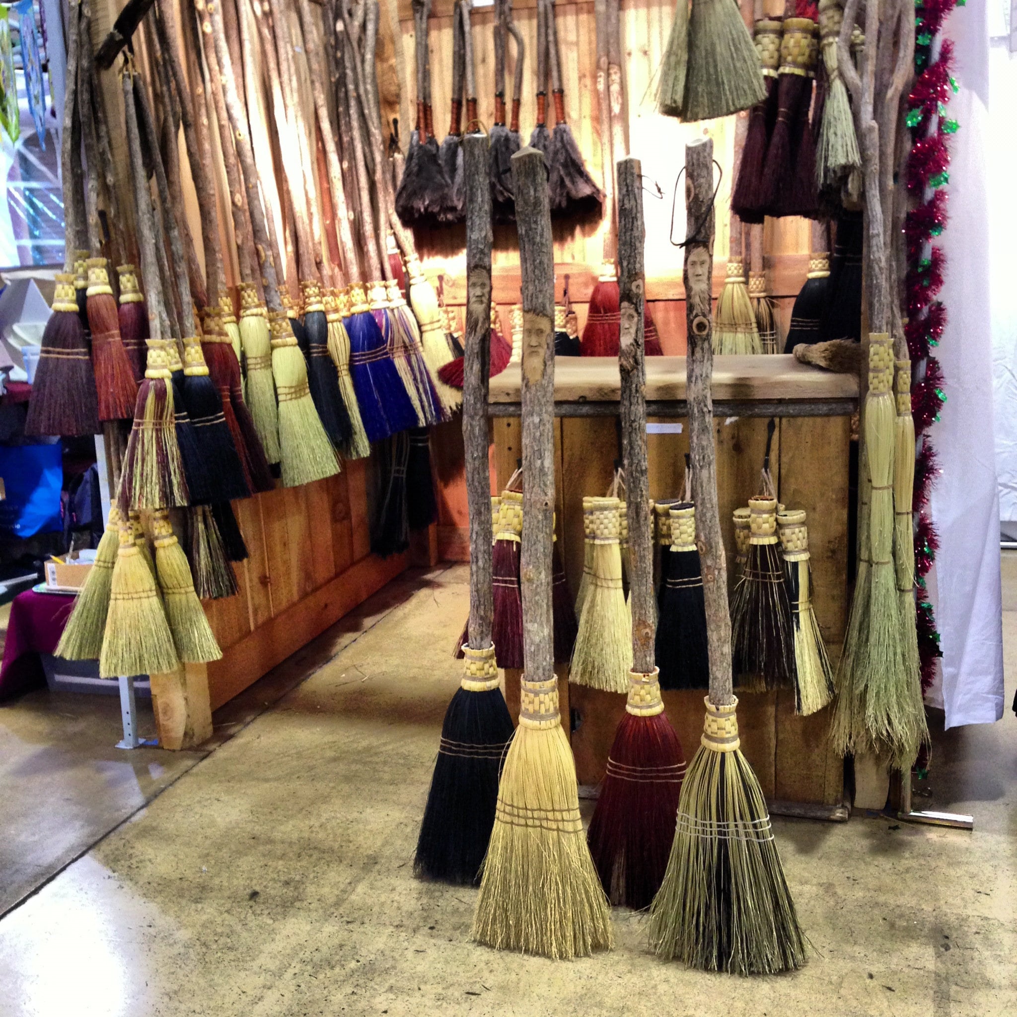 Hand Carved Kitchen Broom with Tree Spirit Design for Home Blessings – Functional & Decorative - Long-Lasting Sweeping - Tree Spirit Magick