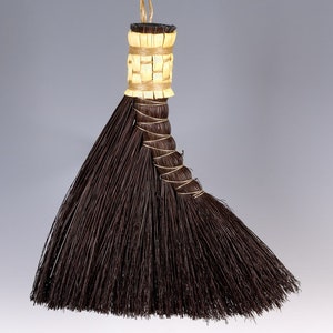 Turkey Wing Broom in your choice of Natural, Black, Rust or Mixed Broomcorn Hand Broom Traditional Shaker Style Broom image 7