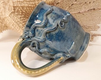 Indigo Blue Jean Jumbo Squid Mug