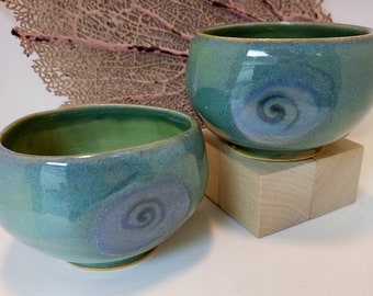 Pair of 2 Yunomi Tea Bowls in Soft Jade Green