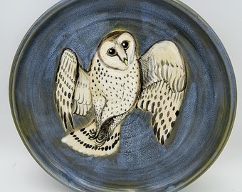 Barn Owl Dish, Stoneware Plate