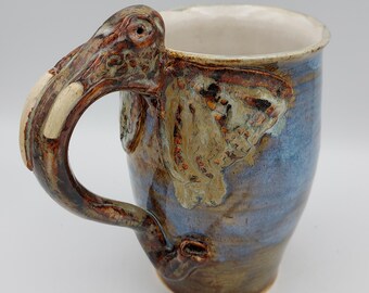 Elephant Ganesha Mug Sculpture in Caramel Glaze