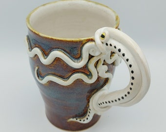 Large Cola Brown and White Squid Octopus Mug