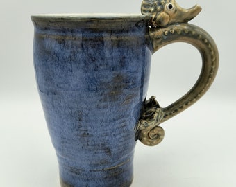 Tall Seahorse Mug in Rich Blue