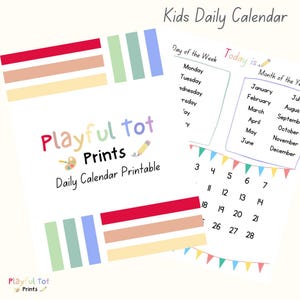 Kids Daily Calendar Printable | Traceable Calendar Printable | Morning Basket | Circle Time Calendar | Today is | Preschool Calendar