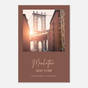 Premium Poster Stadt Manhattan Druck auf halbglänzenden Papier 50x70 cm / 20x28″