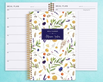 Meal planner | PERSONALIZED MEAL PLANNER | meal prep book | meal planner notebook | weekly food planner | summer