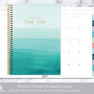 Monthly Planner 2021 2022 No Weekly View Choose Your Start Etsy