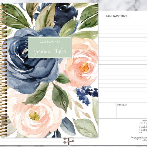 Personalized Planner 2022 12 Month Calendar Weekly Planner | Etsy Canada
