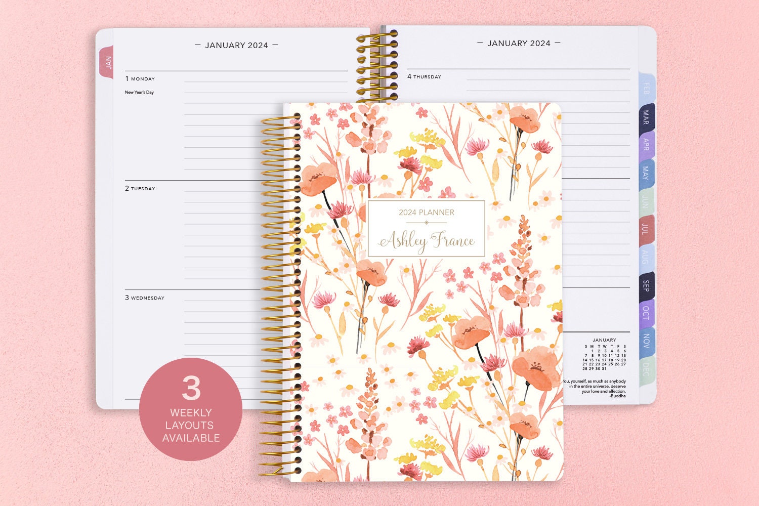 2024-2025 Leather Planner Weekly and Monthly,18 Months Calendar book, 2024  Academic Planner From Jan. 2024 - Jun.2025, 2024 Appointment Book, Daily