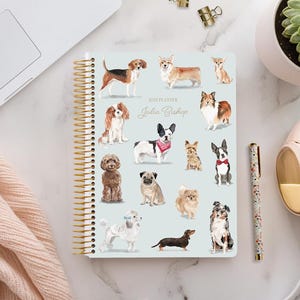 STUDENT PLANNER 6x9 2025-2026 Calendar - Personalized Weekly Academic Planner - Choose Your Start Month - Dog Lovers - Dog Breeds