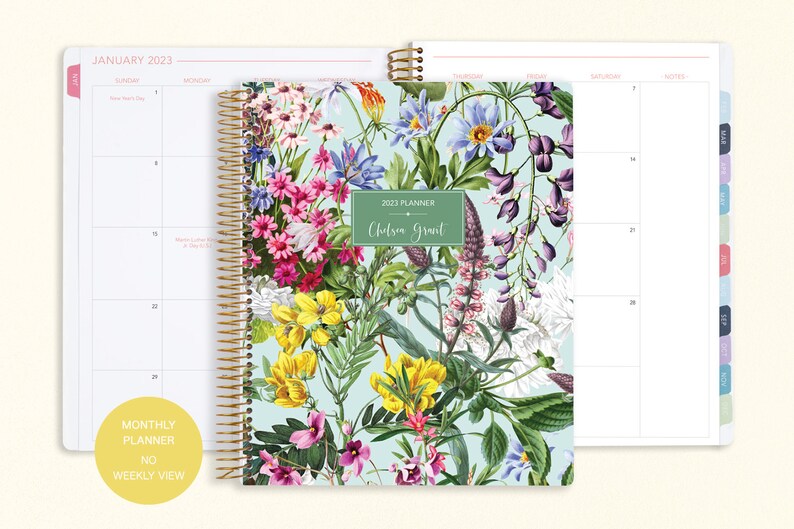 8.5x11 MONTHLY PLANNER Notebook 2023 2024 No Weekly View Etsy